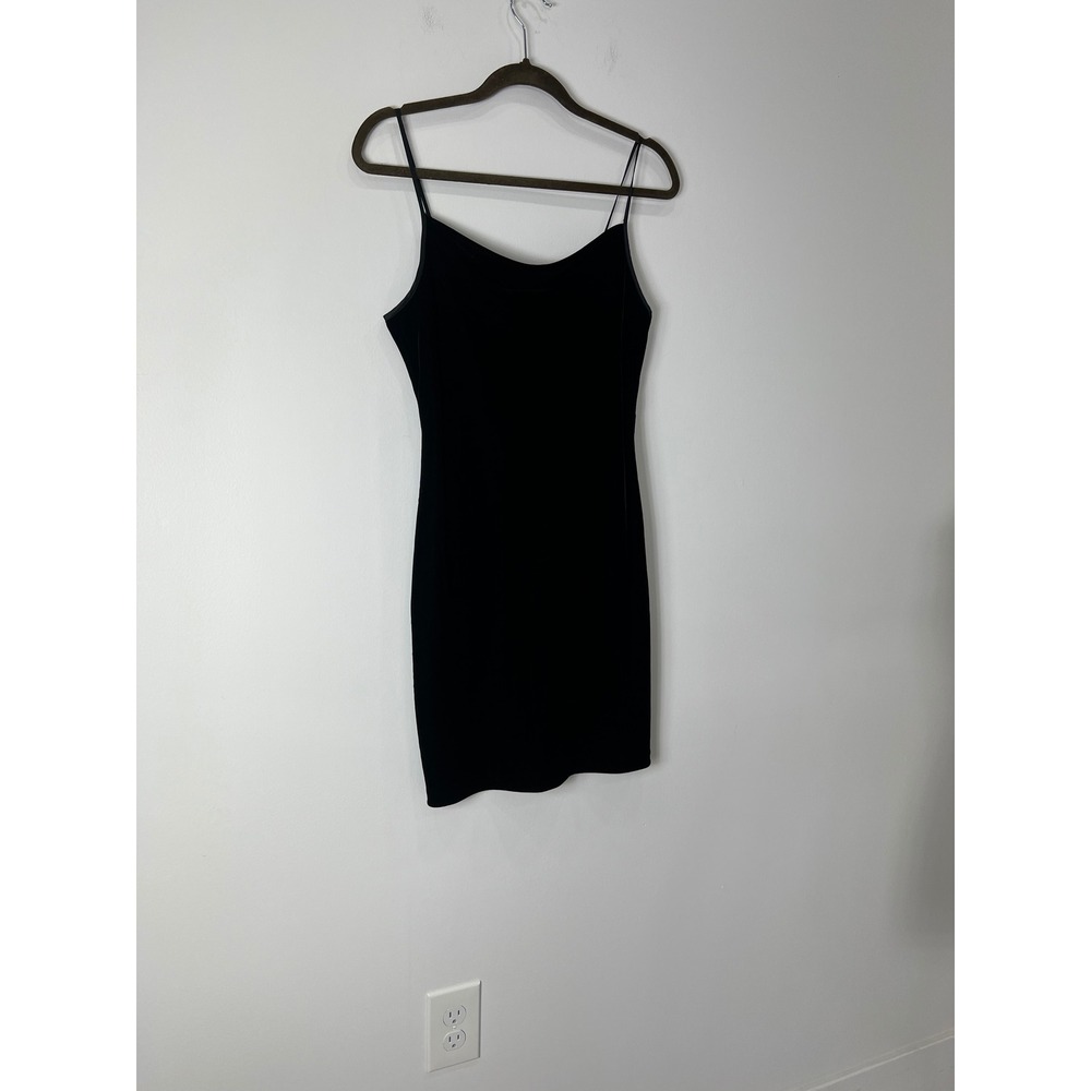 NWT Banana Republic Black Velvet Cowl Neck Mini Dress Spaghetti Strap LBD